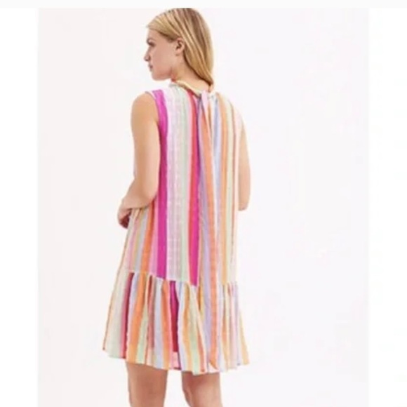 Marie Oliver Rainbow Stripe Silk Dress - Picture 8 of 9